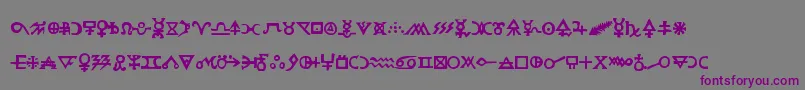 Hermeticspellbook-fontti – violetit fontit harmaalla taustalla
