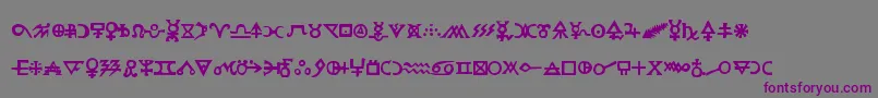 フォントHermeticspellbook – 紫色のフォント、灰色の背景