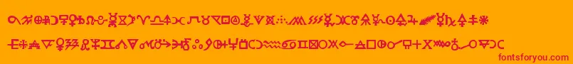 Hermeticspellbook Font – Red Fonts on Orange Background