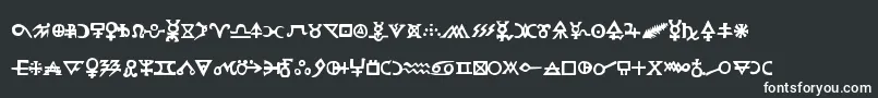 Hermeticspellbook-fontti – valkoiset fontit mustalla taustalla