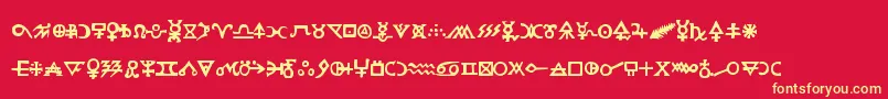 Hermeticspellbook Font – Yellow Fonts on Red Background