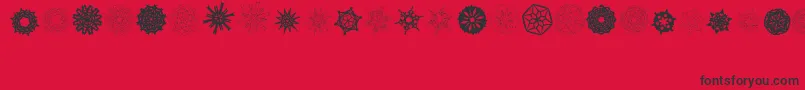 PaperSnowflakes-Schriftart – Schwarze Schriften auf rotem Hintergrund