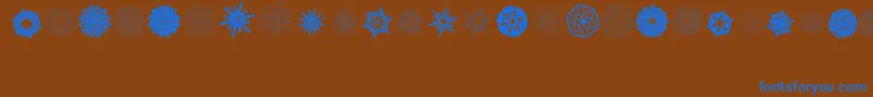 PaperSnowflakes Font – Blue Fonts on Brown Background