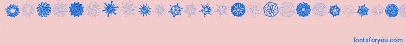 fuente PaperSnowflakes – Fuentes Azules Sobre Fondo Rosa