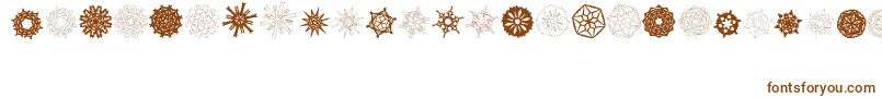 PaperSnowflakes-Schriftart – Braune Schriften auf weißem Hintergrund