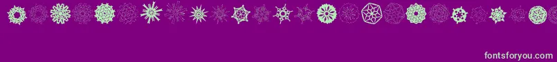 Fonte PaperSnowflakes – fontes verdes em um fundo violeta