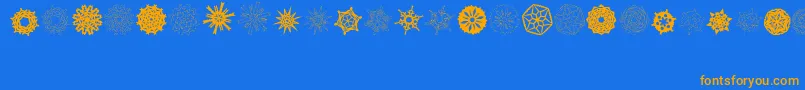 Police PaperSnowflakes – polices orange sur fond bleu