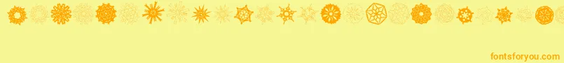 Police PaperSnowflakes – polices orange sur fond jaune