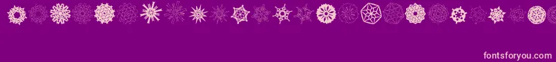 PaperSnowflakes-Schriftart – Rosa Schriften auf violettem Hintergrund