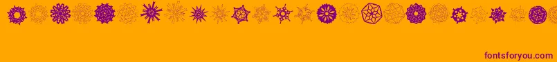 Police PaperSnowflakes – polices violettes sur fond orange