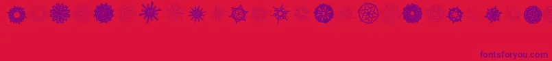 PaperSnowflakes-fontti – violetit fontit punaisella taustalla