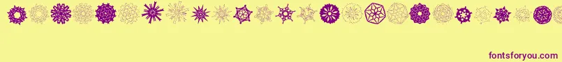 Шрифт PaperSnowflakes – фиолетовые шрифты на жёлтом фоне