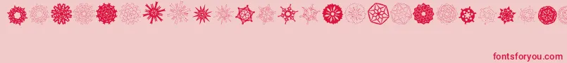 Police PaperSnowflakes – polices rouges sur fond rose