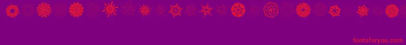 Saiba mais sobre a fonte PaperSnowflakes Fonte PaperSnowflakes – fontes vermelhas em um fundo violeta