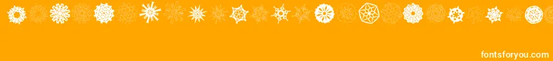 fuente PaperSnowflakes – Fuentes Blancas Sobre Fondo Naranja