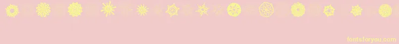 PaperSnowflakes Font – Yellow Fonts on Pink Background