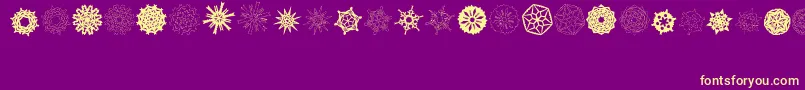 PaperSnowflakes Font – Yellow Fonts on Purple Background
