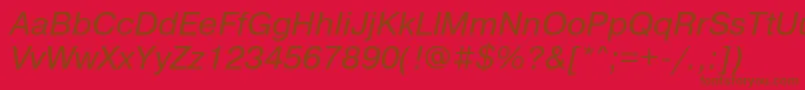 Шрифт PragmaticamgttItalic – коричневые шрифты на красном фоне