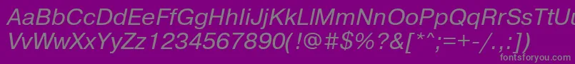 PragmaticamgttItalic-Schriftart – Graue Schriften auf violettem Hintergrund