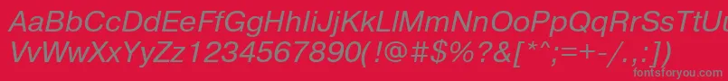 フォントPragmaticamgttItalic – 赤い背景に灰色の文字