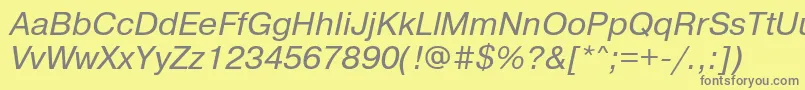 PragmaticamgttItalic Font – Gray Fonts on Yellow Background