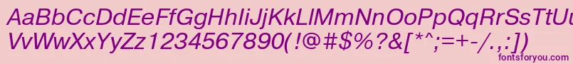 PragmaticamgttItalic-Schriftart – Violette Schriften auf rosa Hintergrund