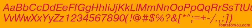 PragmaticamgttItalic-Schriftart – Rote Schriften auf orangefarbenem Hintergrund