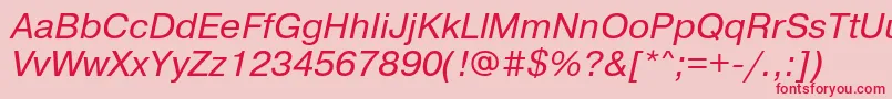 PragmaticamgttItalic-Schriftart – Rote Schriften auf rosa Hintergrund