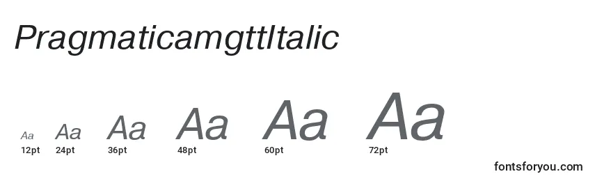 Размеры шрифта PragmaticamgttItalic
