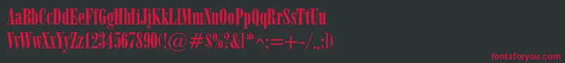 Fonte ObeliskRegular – fontes vermelhas em um fundo preto