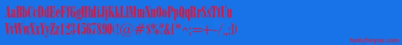 ObeliskRegular Font – Red Fonts on Blue Background