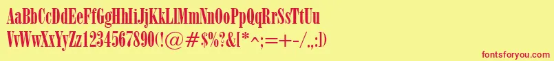 ObeliskRegular Font – Red Fonts on Yellow Background
