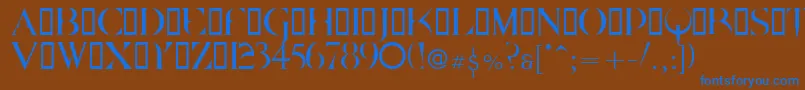 Quake Font – Blue Fonts on Brown Background
