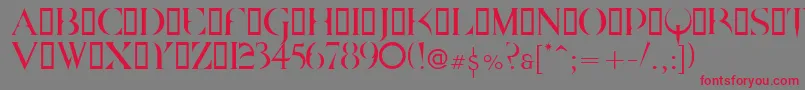 Quake-Schriftart – Rote Schriften auf grauem Hintergrund