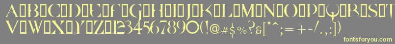 Quake Font – Yellow Fonts on Gray Background