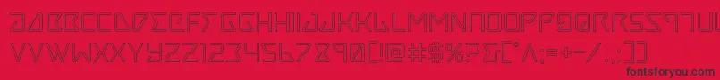 Czcionka Tracerout – czarne czcionki na czerwonym tle