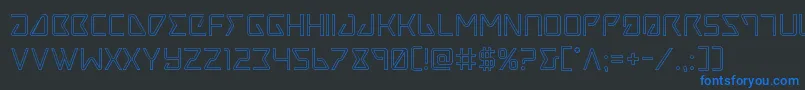 フォントTracerout – 黒い背景に青い文字