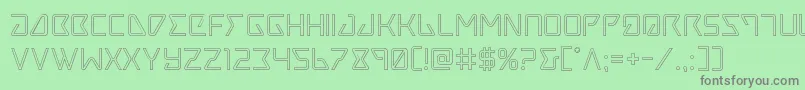 Fonte Tracerout – fontes cinzas em um fundo verde
