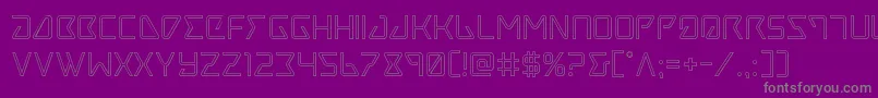 フォントTracerout – 紫の背景に灰色の文字