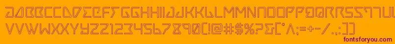 フォントTracerout – オレンジの背景に紫のフォント