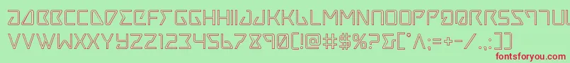 Czcionka Tracerout – czerwone czcionki na zielonym tle
