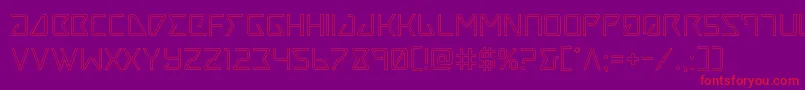 Tracerout-Schriftart – Rote Schriften auf violettem Hintergrund