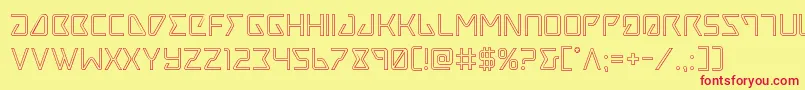 Tracerout-Schriftart – Rote Schriften auf gelbem Hintergrund