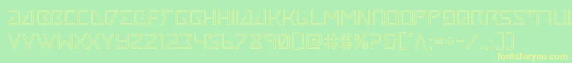 Tracerout-Schriftart – Gelbe Schriften auf grünem Hintergrund