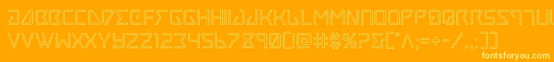 Tracerout-Schriftart – Gelbe Schriften auf orangefarbenem Hintergrund