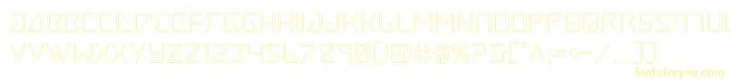 Tracerout-Schriftart – Gelbe Schriften auf weißem Hintergrund