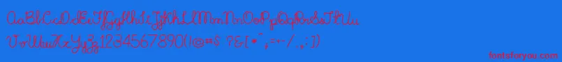 Police MikelisBold – polices rouges sur fond bleu