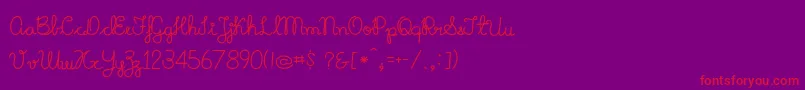 MikelisBold-Schriftart – Rote Schriften auf violettem Hintergrund