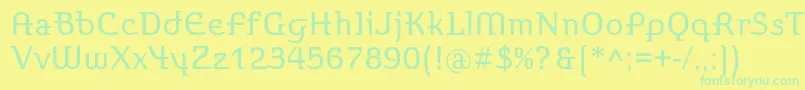 Czcionka Stroganovc – zielone czcionki na żółtym tle