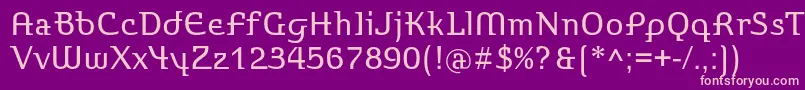 Czcionka Stroganovc – różowe czcionki na fioletowym tle